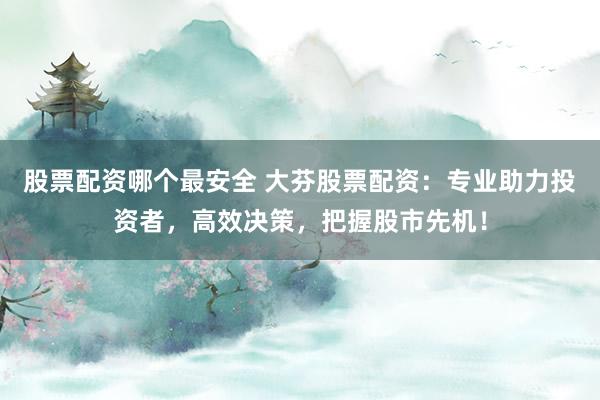 股票配资哪个最安全 大芬股票配资：专业助力投资者，高效决策，把握股市先机！