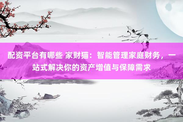 配资平台有哪些 家财猫:智能管理家庭财务,一站式解决你的资产增值与保障需求